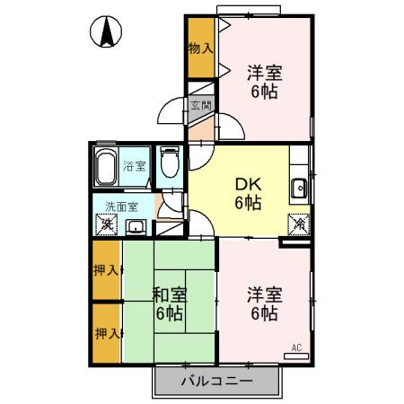 コーポラスITOII　Aの間取り