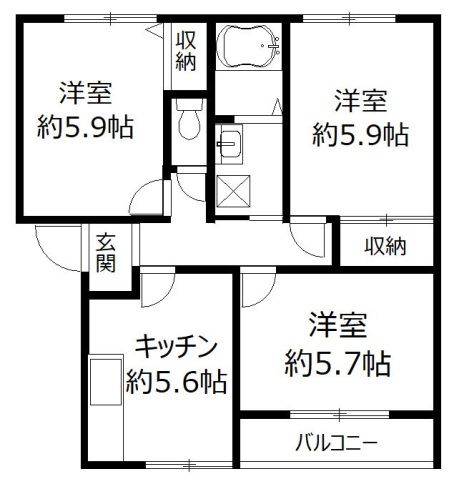 パークハイツ東町Cの間取り