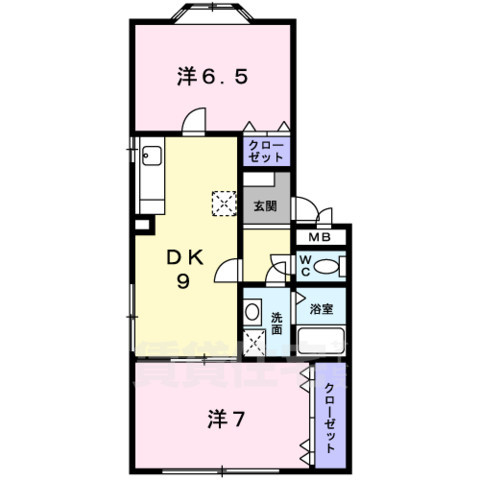 枚方市伊加賀西町のマンションの間取り