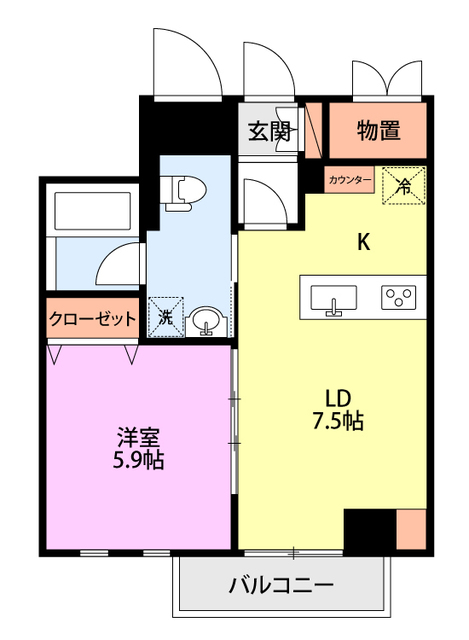 新潟市中央区米山のマンションの間取り