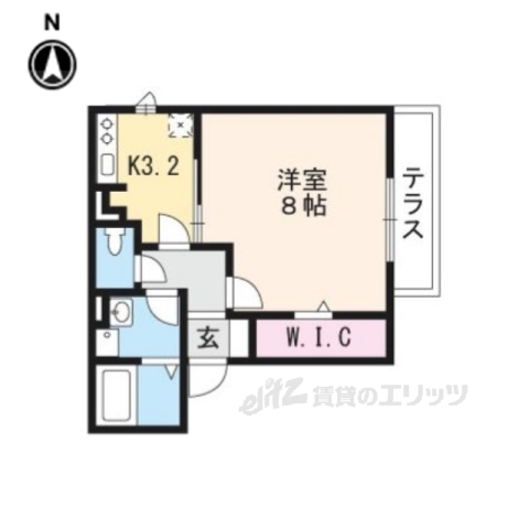 京都市伏見区深草大亀谷金森出雲町のアパートの間取り