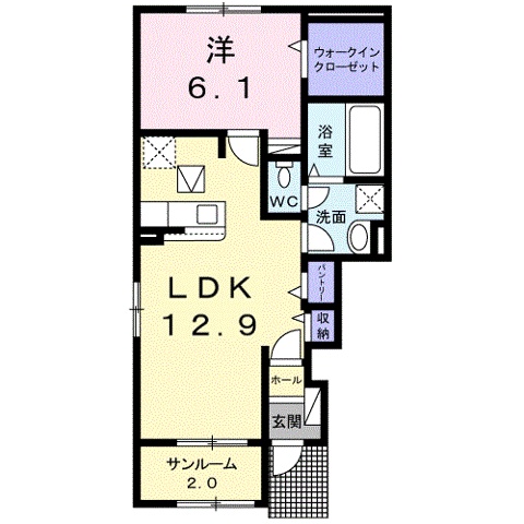 甲賀市水口町新城のアパートの間取り