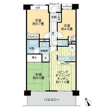 新座市東　３ＬＤＫ☆ライオンズマンション志木南の間取り