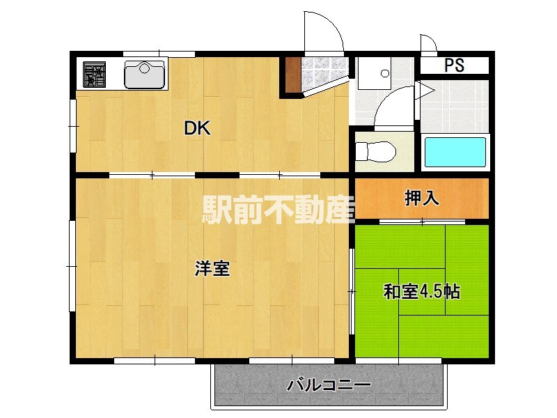 福岡市東区和白東のアパートの間取り