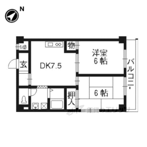 城陽市富野のマンションの間取り