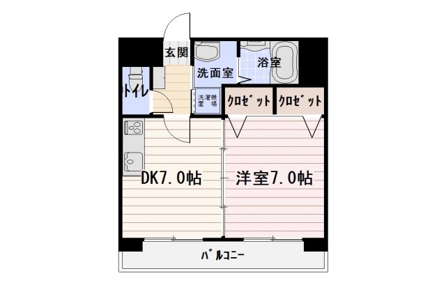 宗像市石丸のマンションの間取り