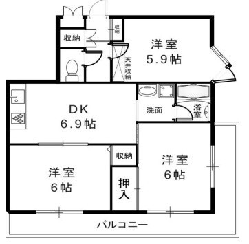 ＪＲ山陽本線 明石駅 バス乗車時間：6分 最寄りバス停で下車 徒歩3分 6階建 築37年の間取り写真
