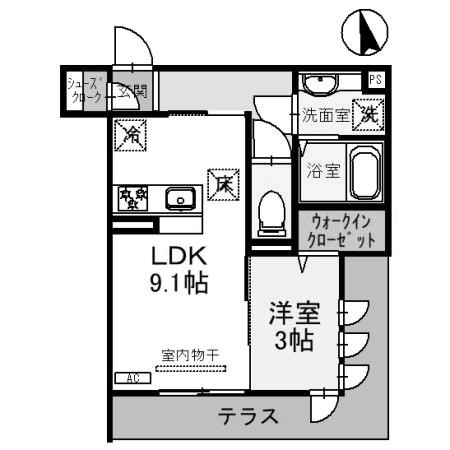 ラルジュ飯塚の間取り写真
