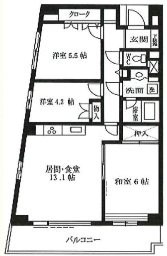 東京メトロ有楽町線 平和台駅 徒歩2分 5階建 築29年の間取り写真