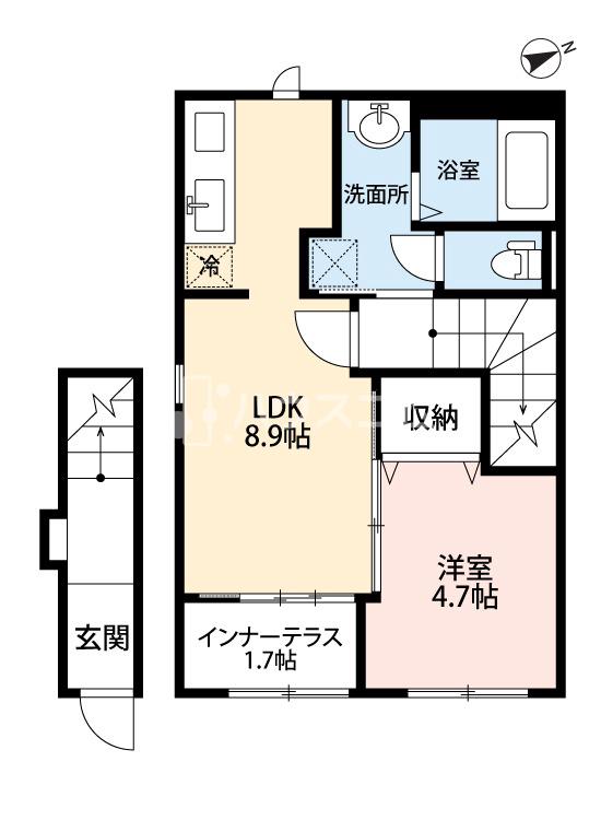 京阪本線 寝屋川市駅 徒歩33分 2階建 築2年の間取り写真