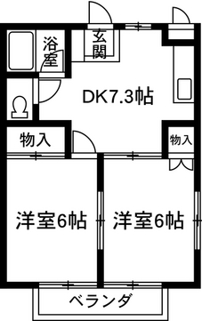 前橋市青柳町のアパートの間取り