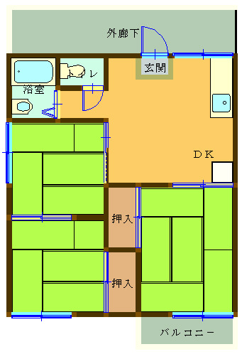 【コーポ行友（ゆきとも）Ａの間取り】