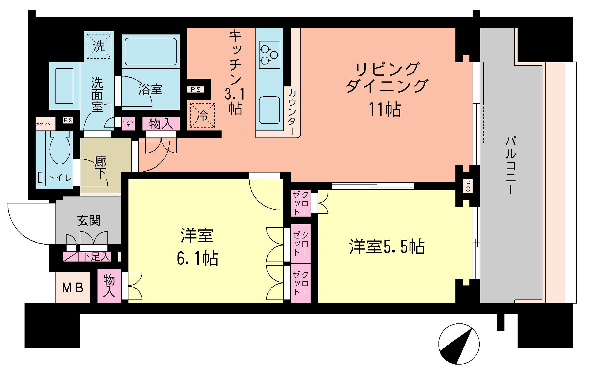 クオリア日本橋浜町の間取り