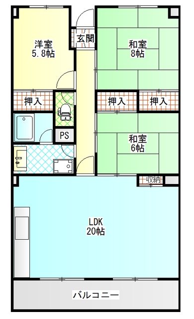 中之庄ロイヤルマンションの間取り