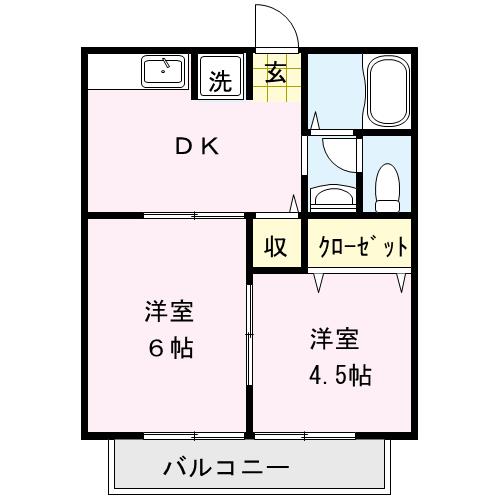 シティハイムフォレストEの間取り