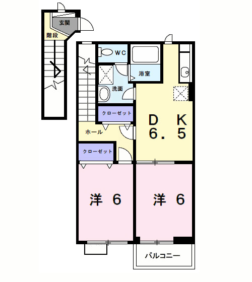 茂原市小林のアパートの間取り