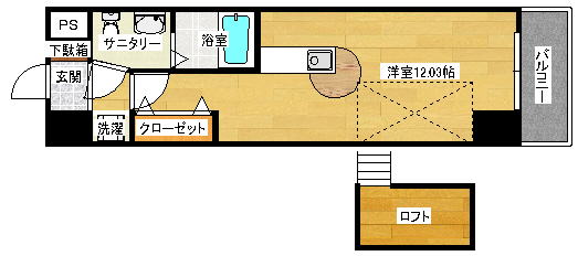 広島市中区鶴見町のマンションの間取り