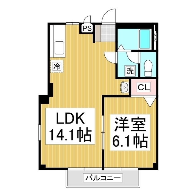 千曲市大字上山田のアパートの間取り