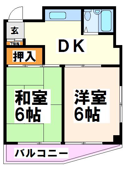 府中市新町のマンションの間取り