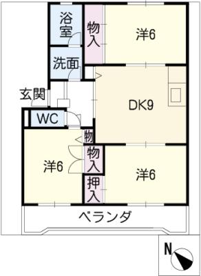 【サンハイツ柏原の間取り】