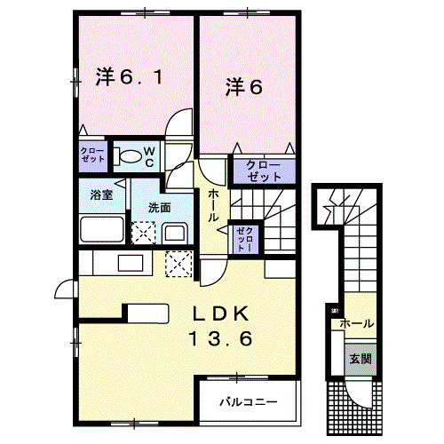 コンフォートＫ六番館の間取り