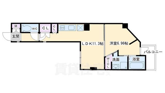 京都市伏見区墨染町のマンションの間取り