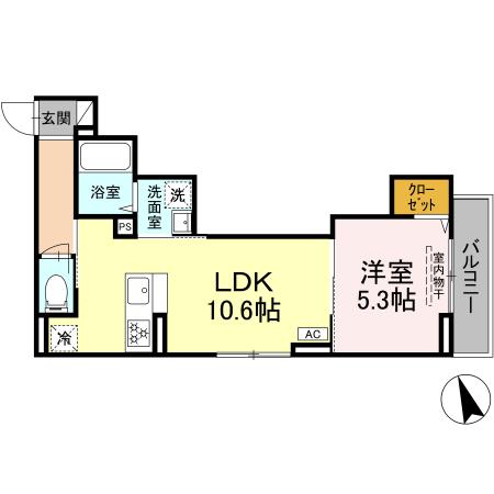 立川市錦町のアパートの間取り