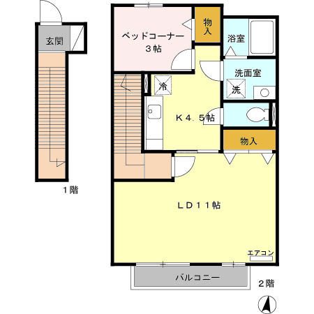 ルミエール花の木　Aの間取り