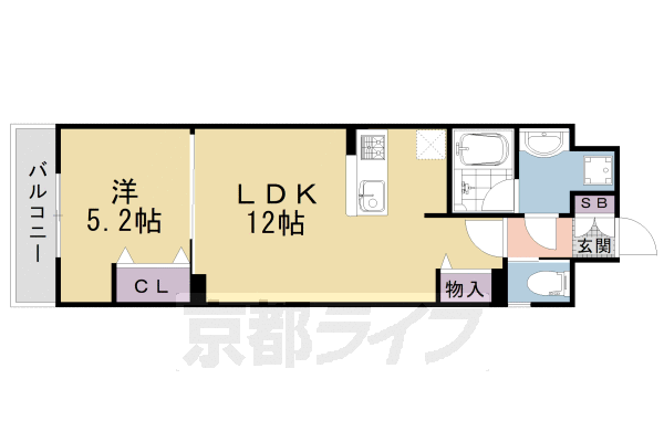 【京都市中京区橋東詰町のマンションの間取り】