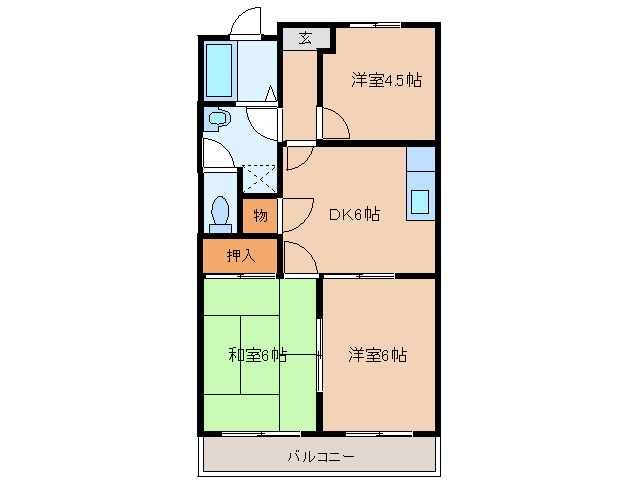 磯城郡田原本町大字藥王寺のマンションの間取り