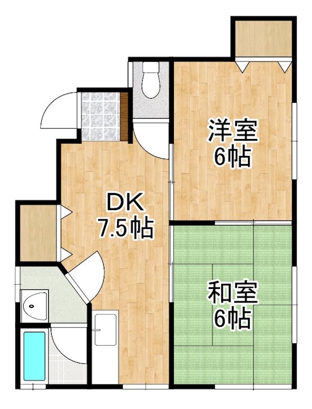 【姶良市加治木町木田のアパートの間取り】