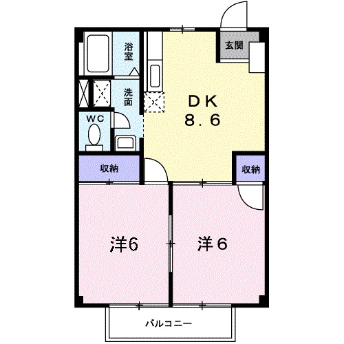 備前市伊部のアパートの間取り