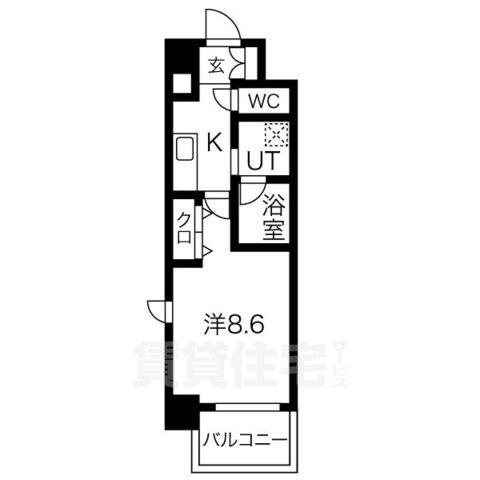 名古屋市中村区名駅南のマンションの間取り