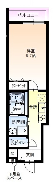 西宮市浜脇町のアパートの間取り