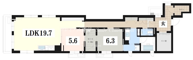 京都市東山区弓矢町のマンションの間取り