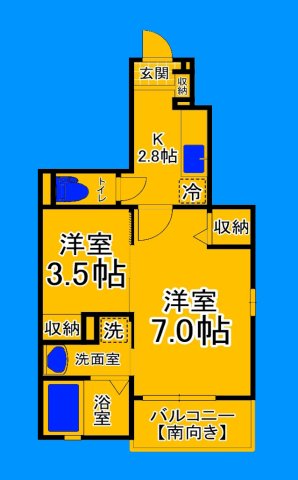 堺市堺区北庄町のアパートの間取り