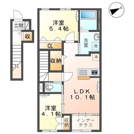 木更津市高柳のアパートの間取り