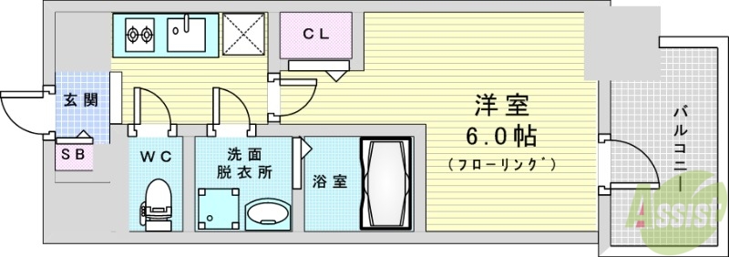 エスリードレジデンス梅田デュオの間取り