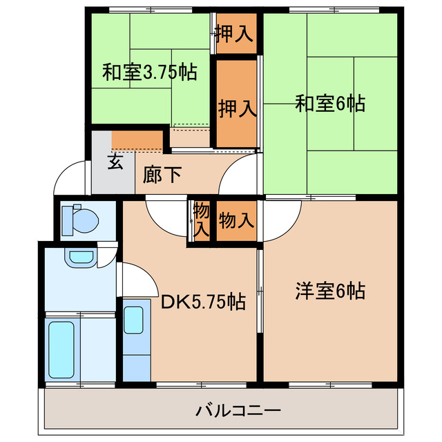 アースマンション花岡の間取り