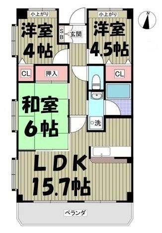 春日部市備後西のマンションの間取り