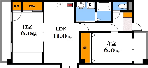 広島市西区楠木町のマンションの間取り