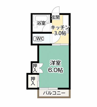 薩摩川内市隈之城町のアパートの間取り