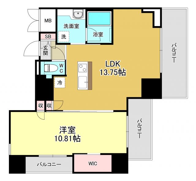 吹田市広芝町のマンションの間取り