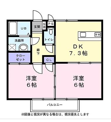 シティーハイツ　すみれＡ棟の間取り