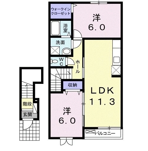 比企郡嵐山町大字川島のアパートの間取り