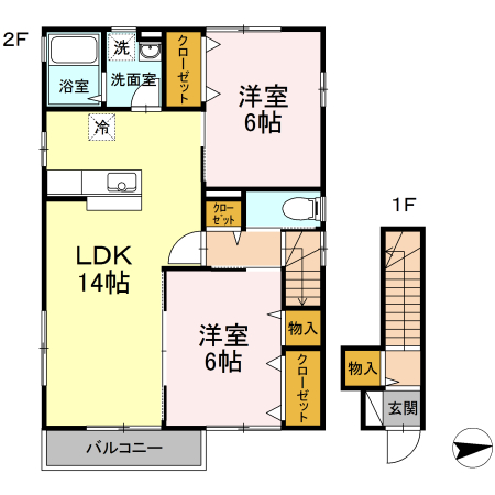 Rose Court 青崎6-25の間取り