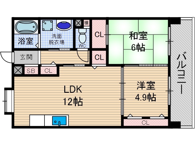 OPH茨木大池2号棟の間取り