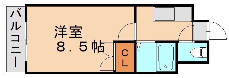 北九州市小倉北区古船場町のマンションの間取り