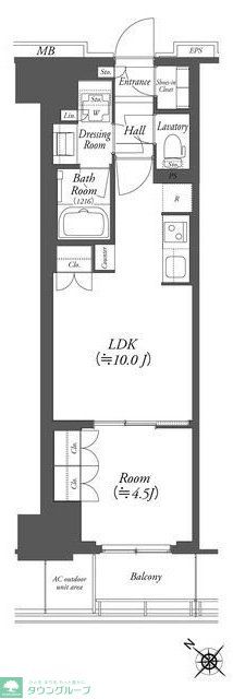 横浜市中区伊勢佐木町のマンションの間取り