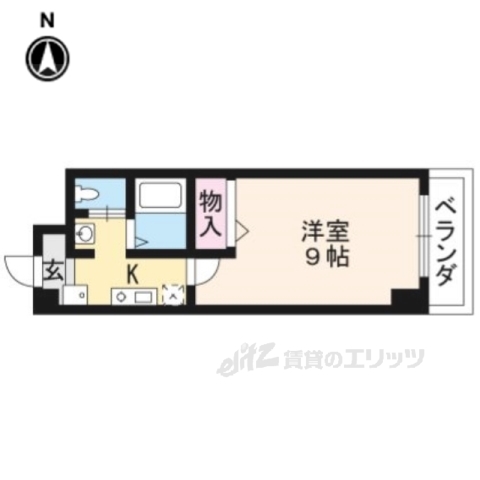 【京都市北区紫竹東桃ノ本町のマンションの間取り】